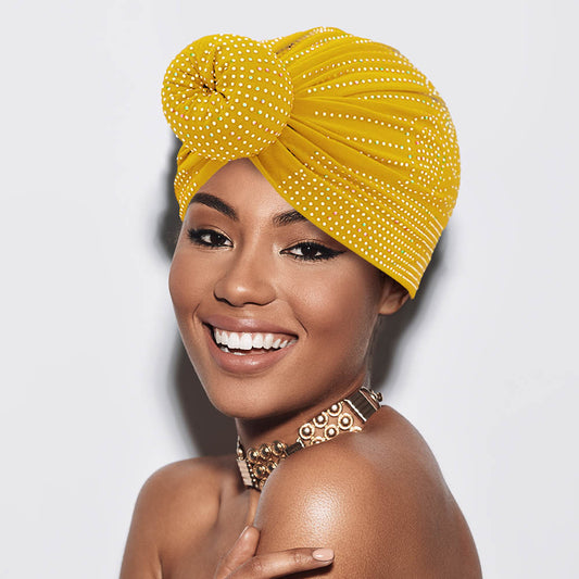 HATEGORY Bling Studded Turban Hat