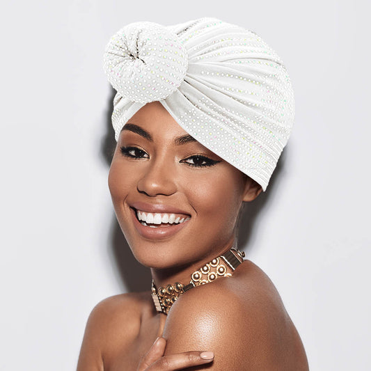 HATEGORY Bling Studded Turban Hat