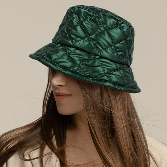 HATEGORY Shiny Quilted Bucket Hat