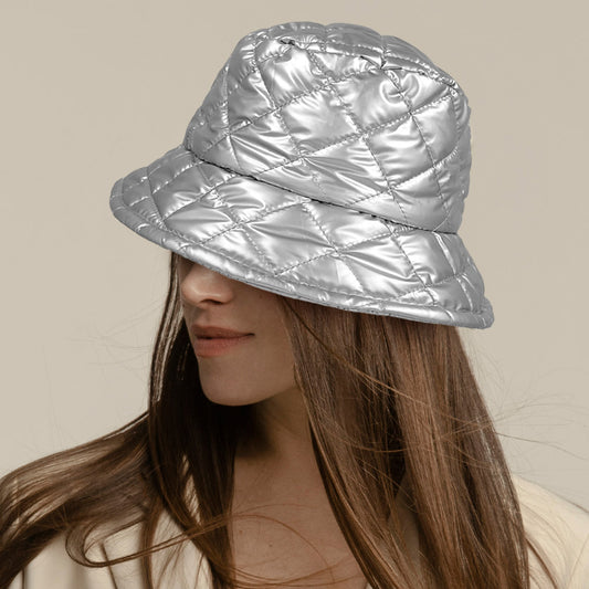 HATEGORY Shiny Quilted Bucket Hat
