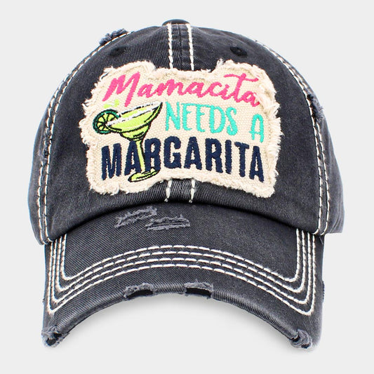 HATEGORY Mamacita NEEDS A MARGARITA Message Vintage Baseball Cap