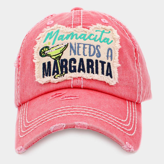 HATEGORY Mamacita NEEDS A MARGARITA Message Vintage Baseball Cap