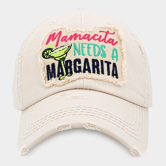 HATEGORY Mamacita NEEDS A MARGARITA Message Vintage Baseball Cap
