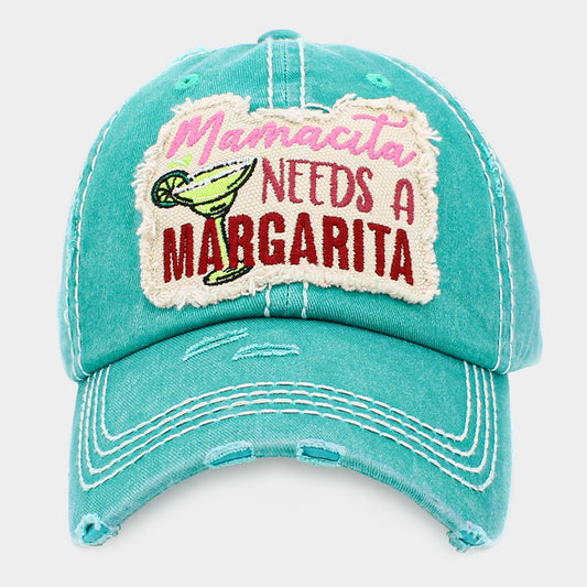 HATEGORY Mamacita NEEDS A MARGARITA Message Vintage Baseball Cap
