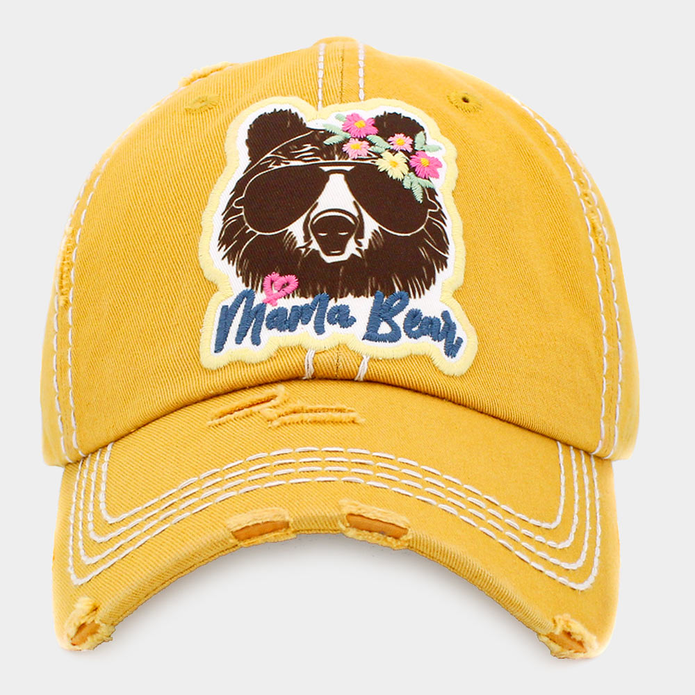 HATEGORY mama Bear Message Vintage Baseball Cap
