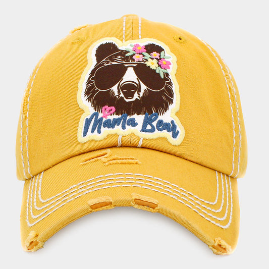 HATEGORY mama Bear Message Vintage Baseball Cap