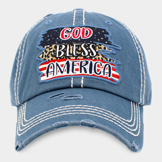 HATEGORY GOD BLESS AMERICA Message Vintage Baseball Cap