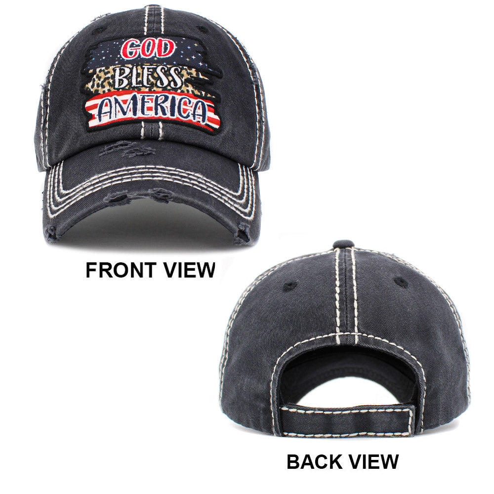 HATEGORY GOD BLESS AMERICA Message Vintage Baseball Cap