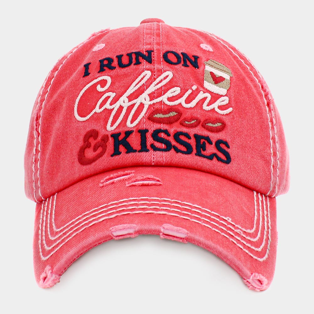 HATEGORY I RUN ON CAFFEINE AND KISSES Vintage Baseball Cap