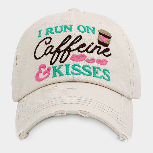 HATEGORY I RUN ON COFEE AND KISSES Vintage Baseball Cap