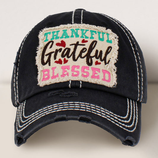 HATEGORY THANKFUL GRATEFUL BLESSED Vintage Baseball Cap