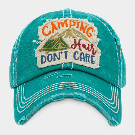 HATEGORY CAMPING HAIR DON&#39;T CARE Vintage Baseball Cap