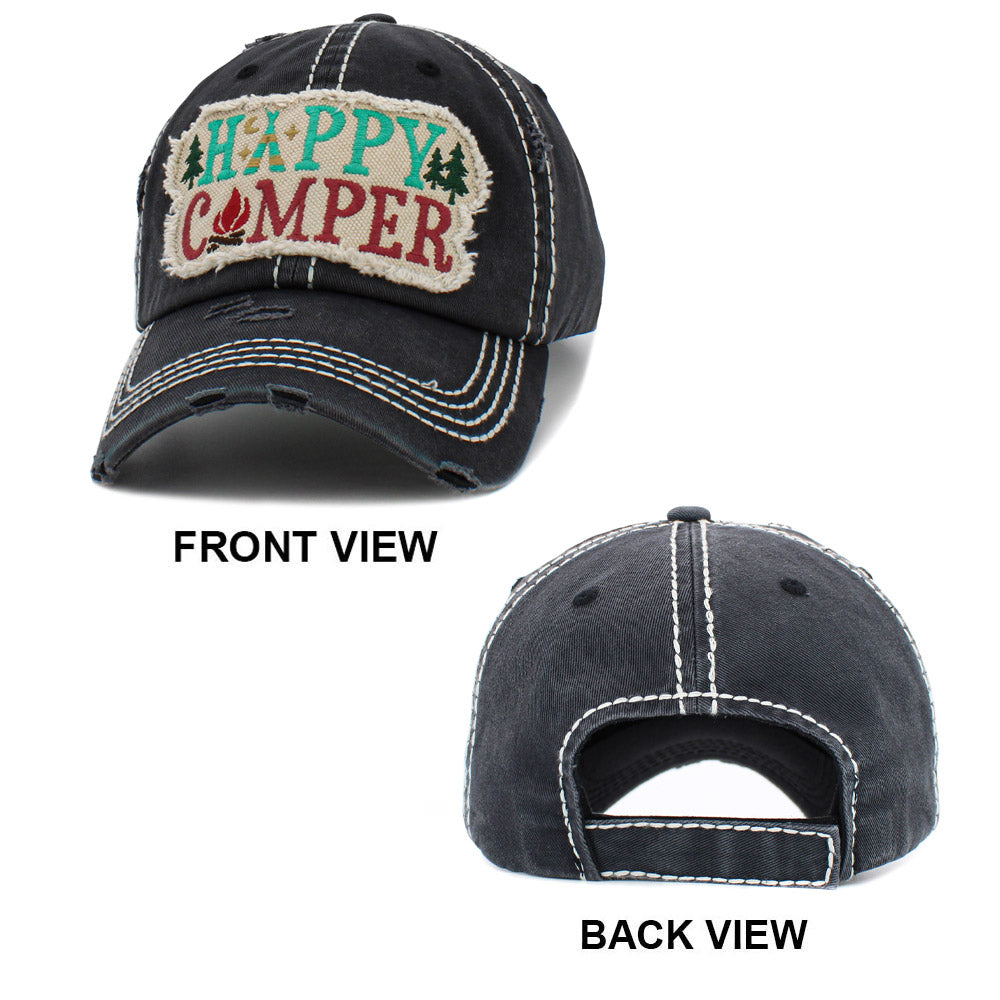 HATEGORY HAPPY CAMPER Vintage Baseball Cap