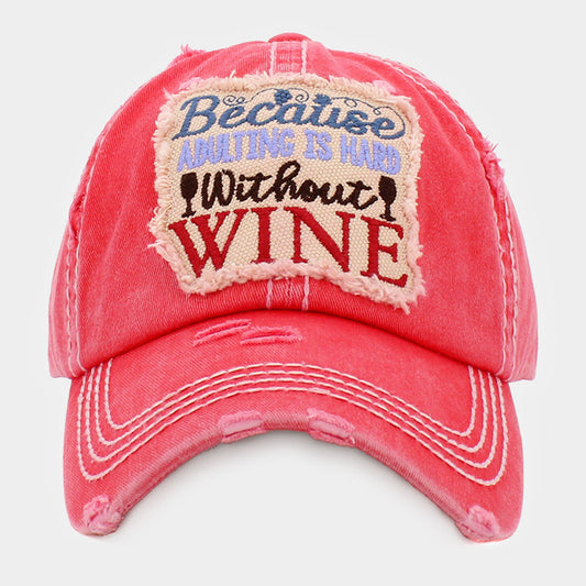 HATEGORY BECAUSE ADULTING IS HARD WITHOUT WINE Vintage Baseball Cap