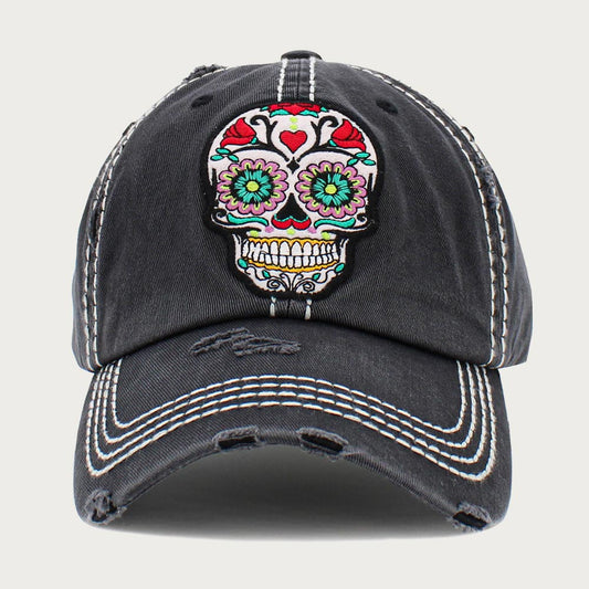 HATEGORY Day Of The Dead Patch Vintage Baseball Cap
