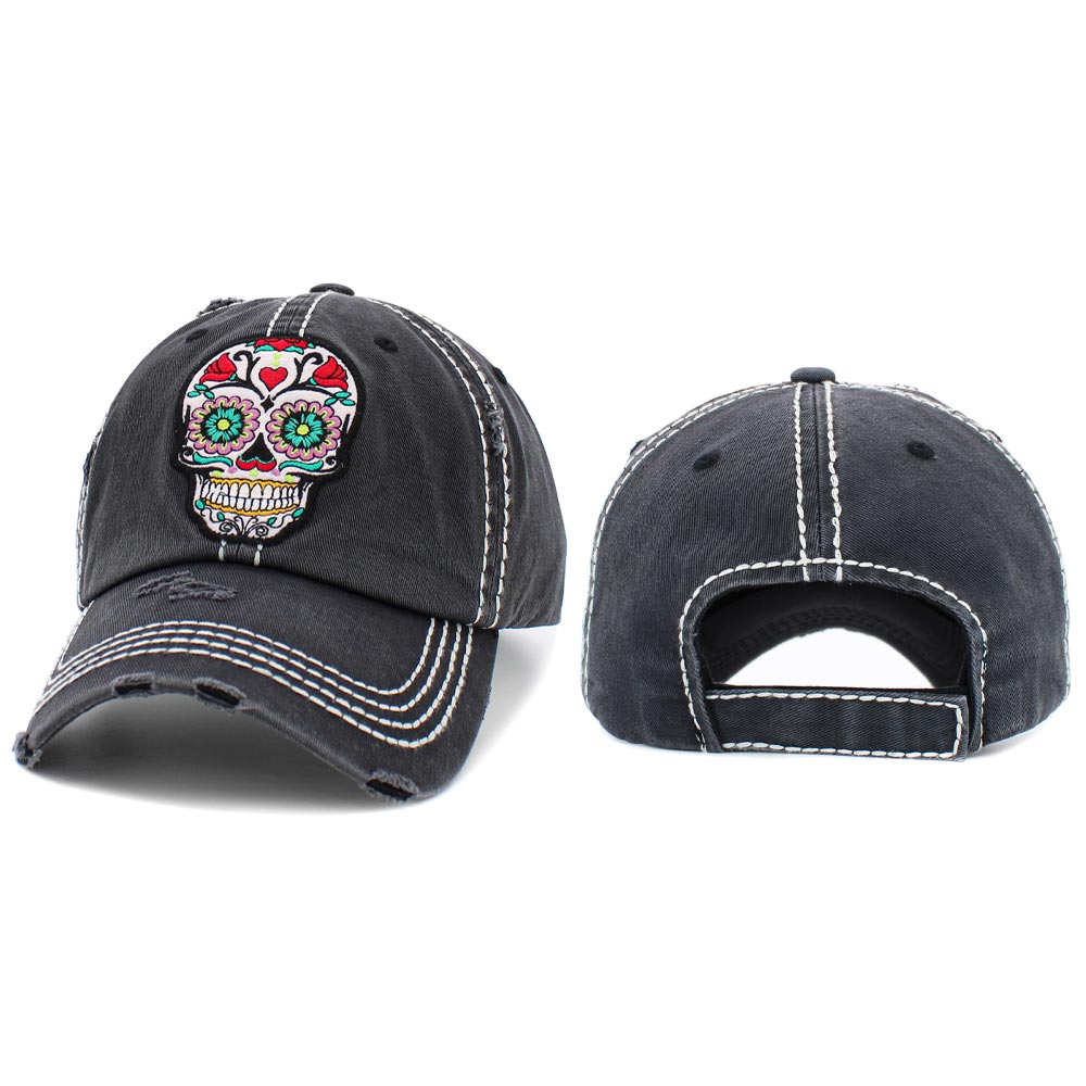 HATEGORY Day Of The Dead Patch Vintage Baseball Cap