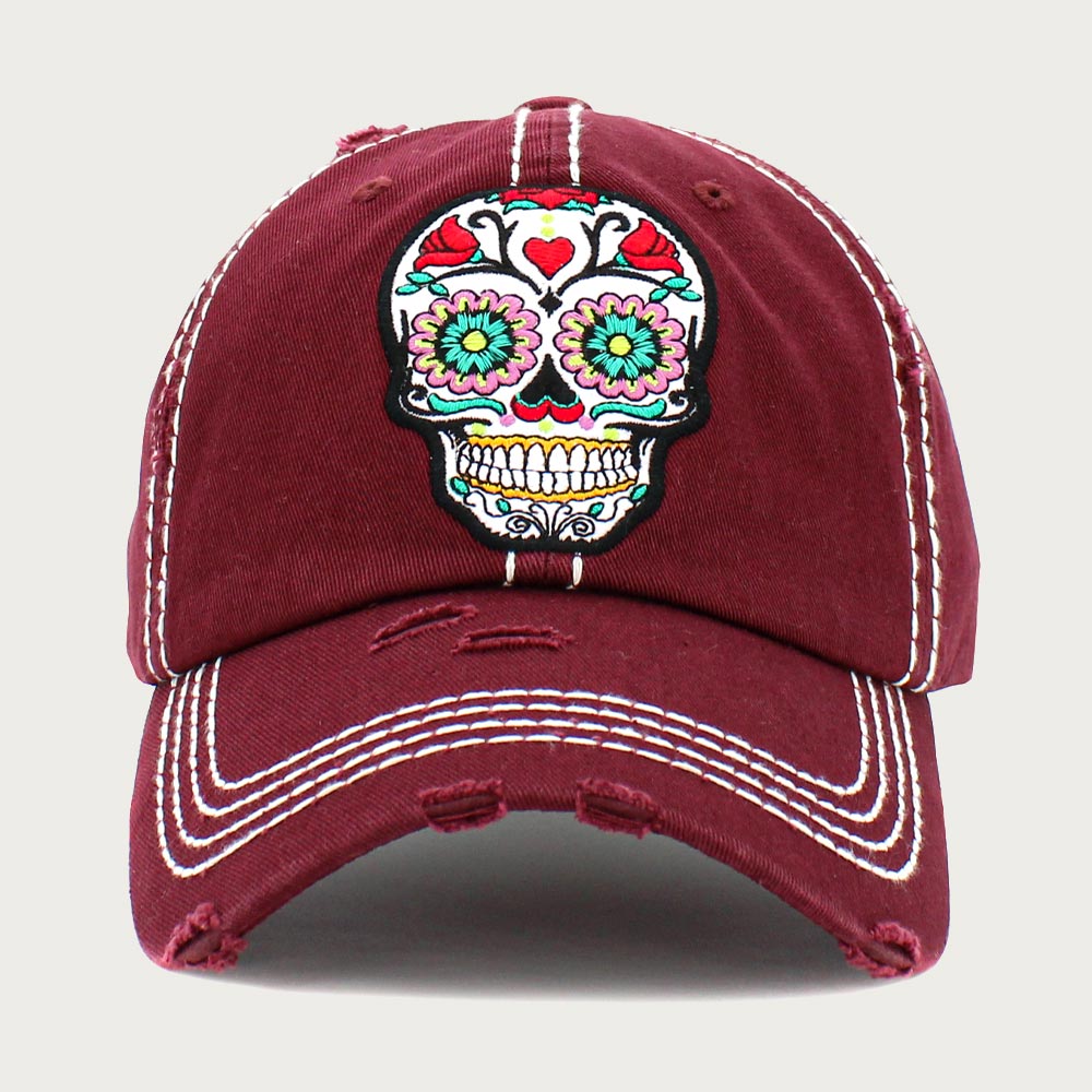 HATEGORY Day Of The Dead Patch Vintage Baseball Cap