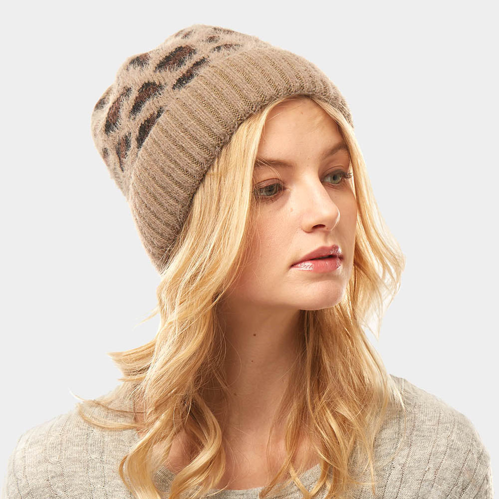 HATEGORY Leopard Pattern Beanie Hat