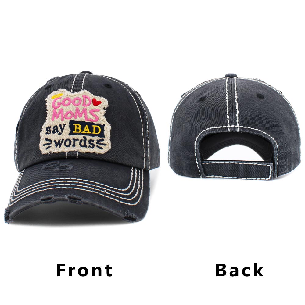 HATEGORY GOOD MOM SAY BAD WORDS Message Vintage Baseball Cap