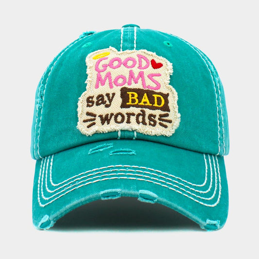 HATEGORY GOOD MOM SAY BAD WORDS Message Vintage Baseball Cap