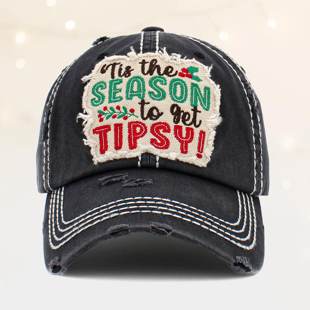 HATEGORY Tis The Season To Get Tipsy ! Message Vintage Baseball Cap