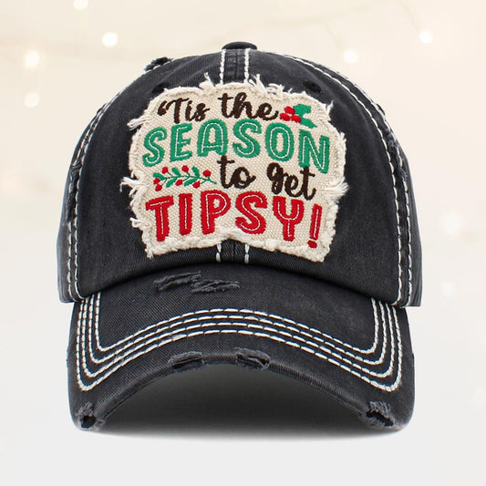 HATEGORY Tis The Season To Get Tipsy ! Message Vintage Baseball Cap