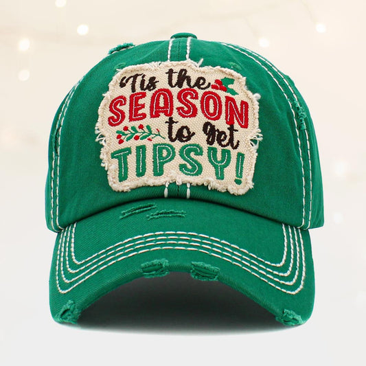 HATEGORY Tis The Season To Get Tipsy ! Message Vintage Baseball Cap