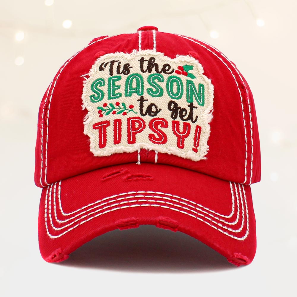 HATEGORY Tis The Season To Get Tipsy ! Message Vintage Baseball Cap