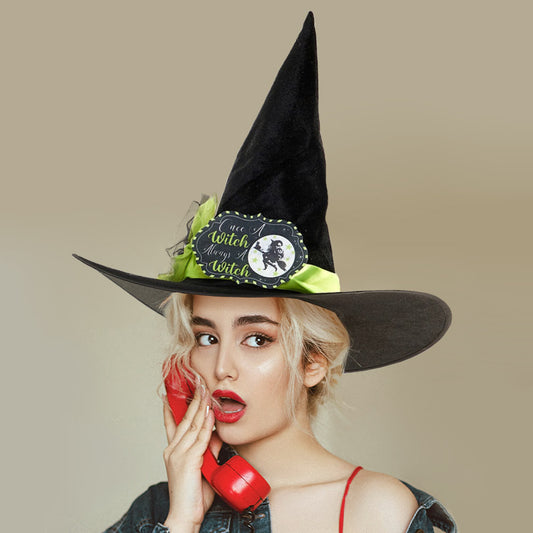 HATEGORY Trick Or Treat Message Halloween Witch Hat