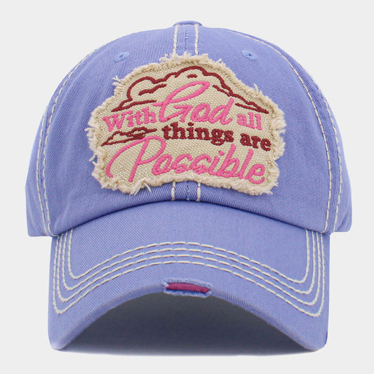 HATEGORY With God all things are Possible Message Vintage Baseball Cap