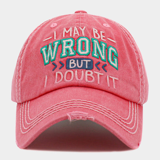 HATEGORY I MAY BE WRONG BUT I DOUBT IT Message Vintage Baseball Cap