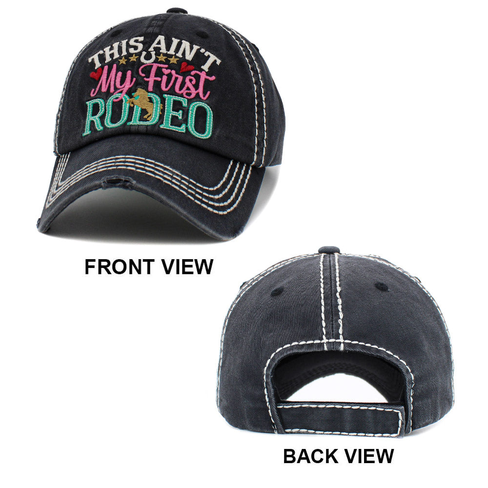 HATEGORY THIS AIN'T My First RODEO Message Vintage Baseball Cap