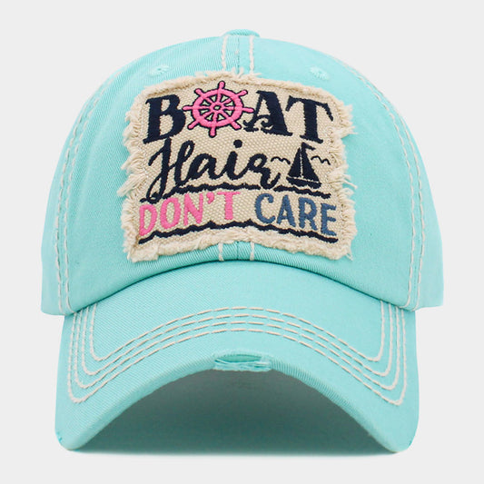 HATEGORY BOAT Hair DON'T CARE Message Vintage Baseball Cap