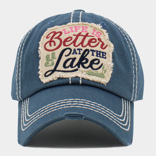 HATEGORY LIFE IS Better AT THE Lake Message Vintage Baseball Cap