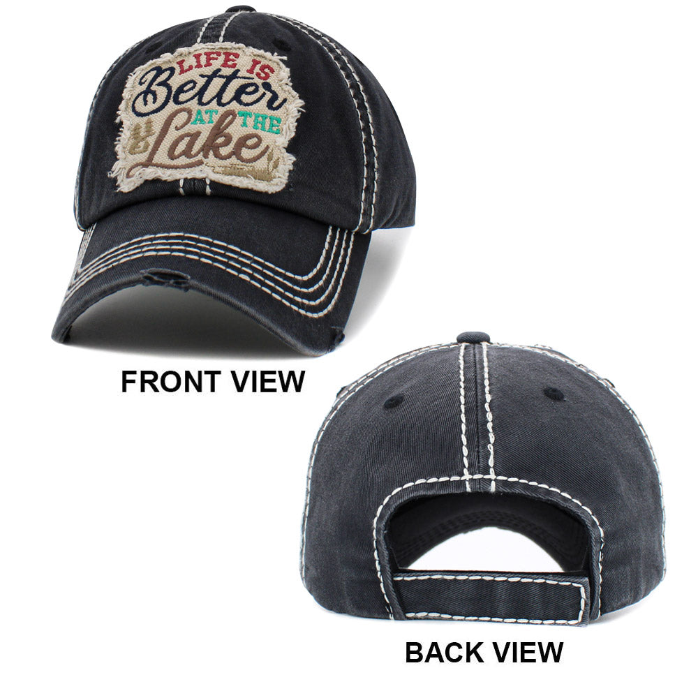 HATEGORY LIFE IS Better AT THE Lake Message Vintage Baseball Cap