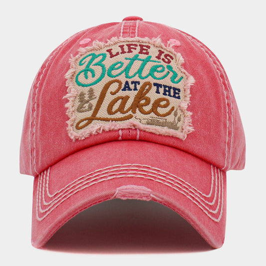 HATEGORY LIFE IS Better AT THE Lake Message Vintage Baseball Cap