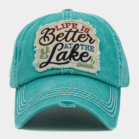 HATEGORY LIFE IS Better AT THE Lake Message Vintage Baseball Cap