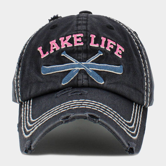 HATEGORY LAKE LIFE Message Vintage Baseball Cap
