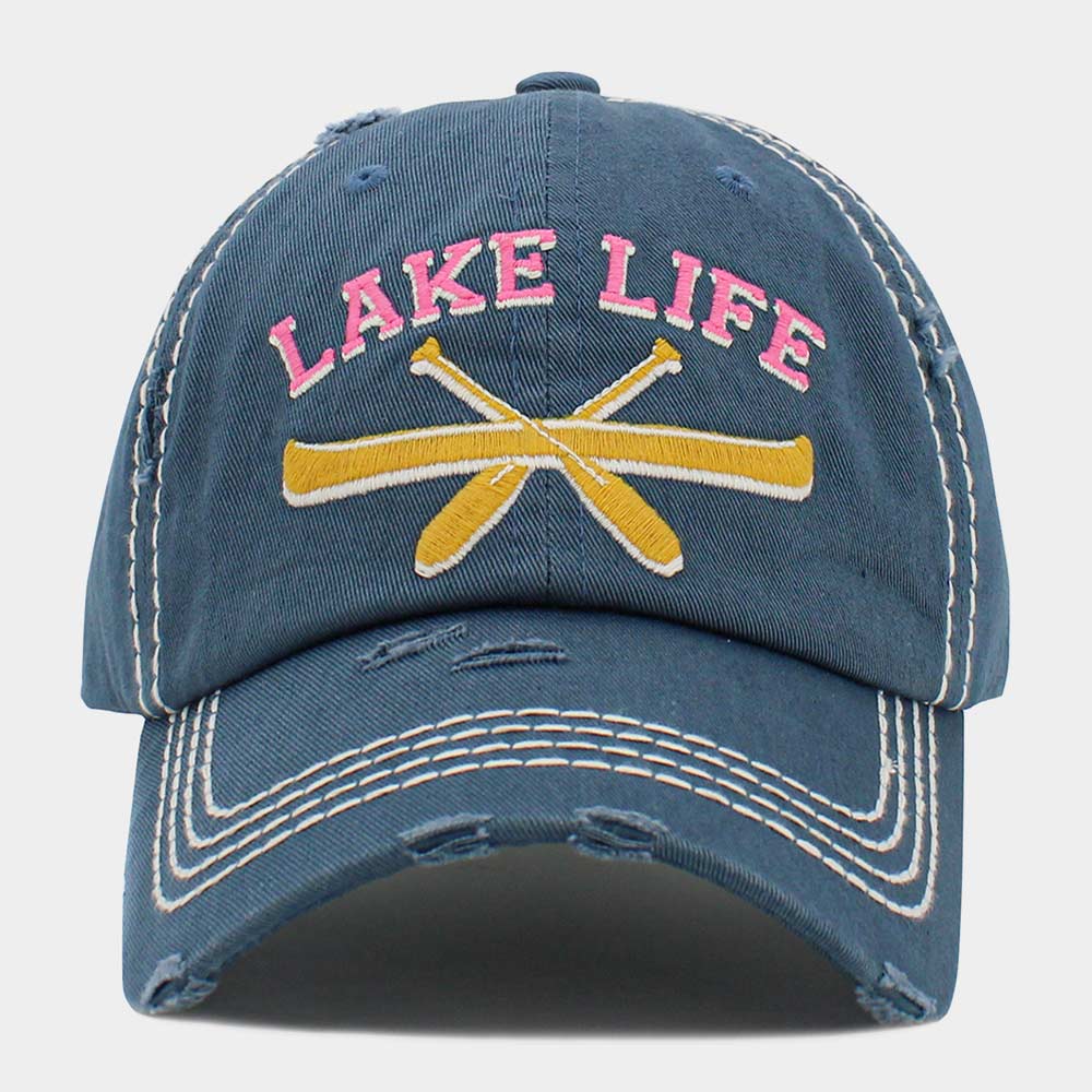 HATEGORY LAKE LIFE Message Vintage Baseball Cap