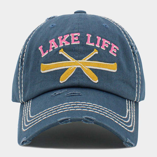 HATEGORY LAKE LIFE Message Vintage Baseball Cap