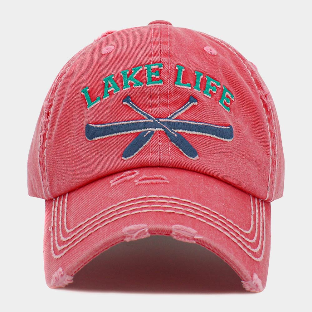 HATEGORY LAKE LIFE Message Vintage Baseball Cap