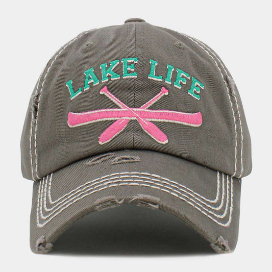 HATEGORY LAKE LIFE Message Vintage Baseball Cap