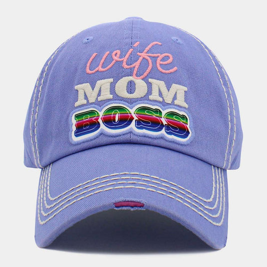 HATEGORY wife MOM BOSS Message Vintage Baseball Cap