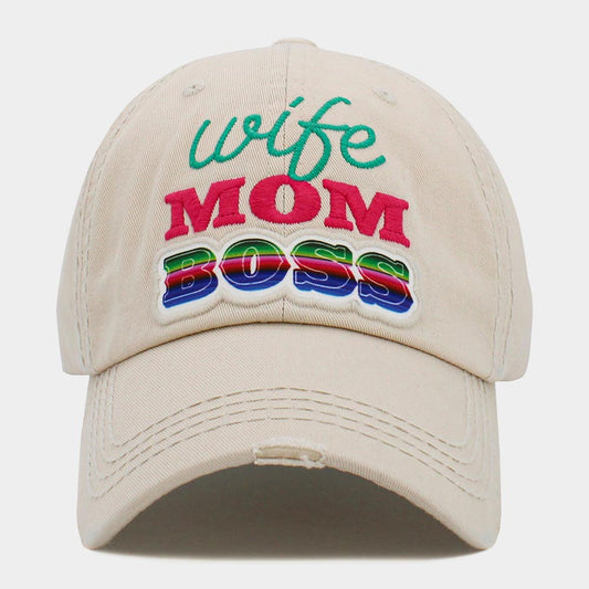 HATEGORY wife MOM BOSS Message Vintage Baseball Cap