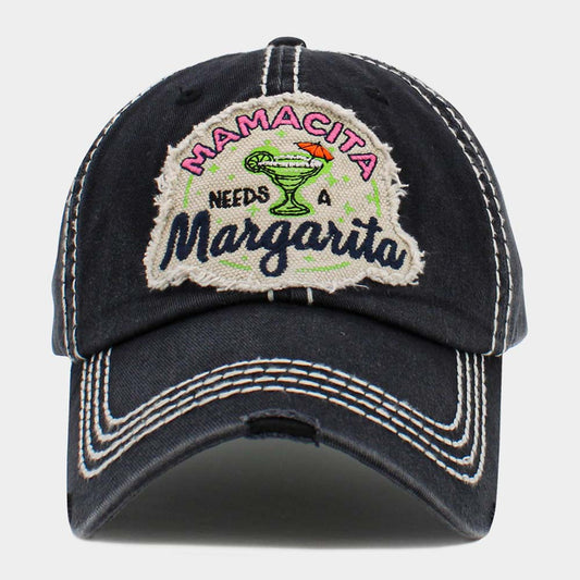 HATEGORY MAMACITA NEEDS margarita Message Vintage Baseball Cap