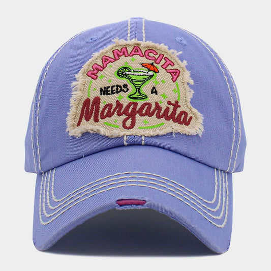 HATEGORY MAMACITA NEEDS margarita Message Vintage Baseball Cap