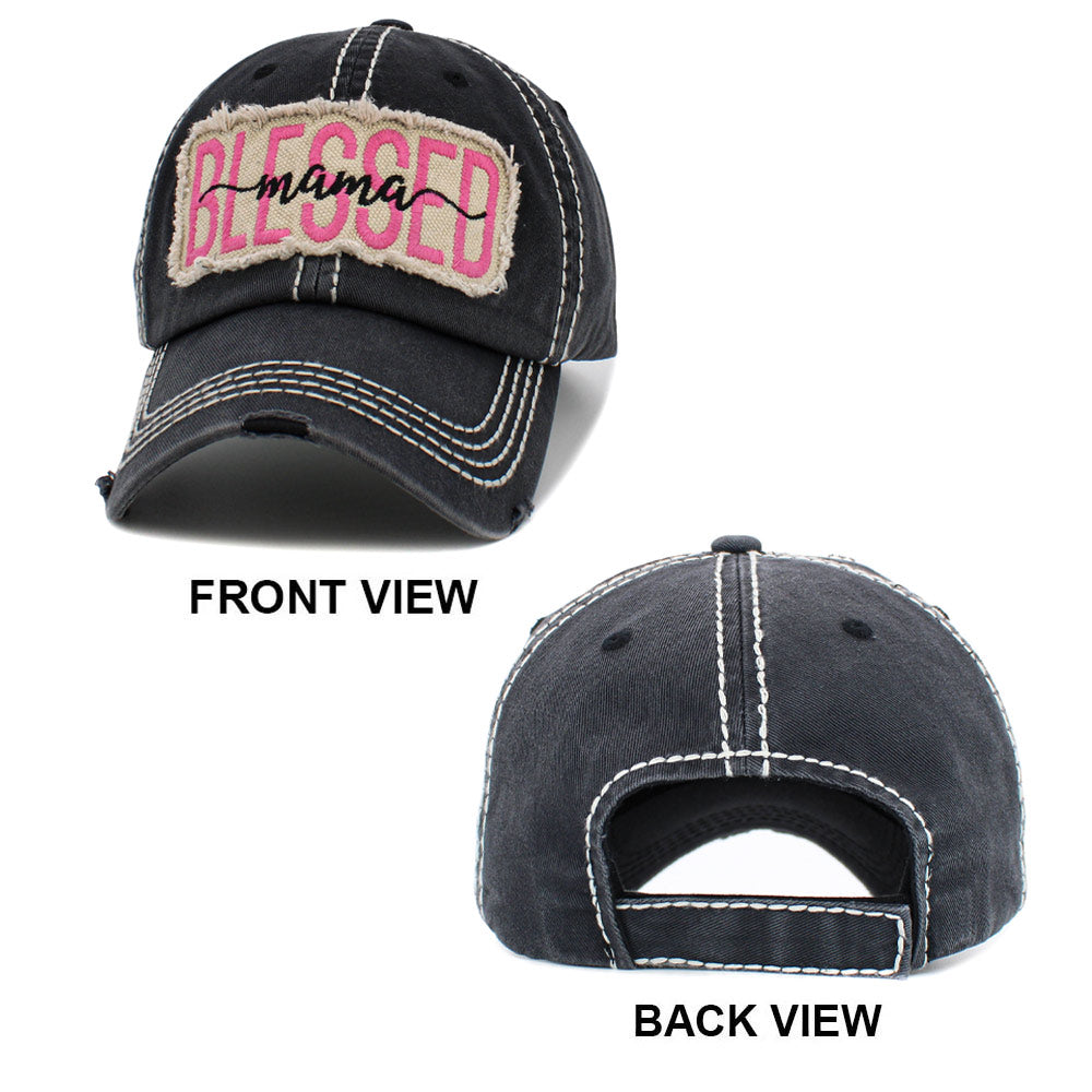 HATEGORY Blessed Mama Message Vintage Baseball Cap