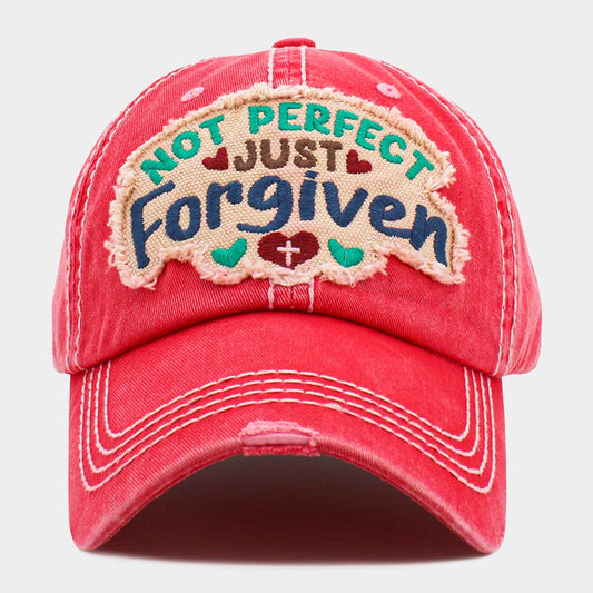 HATEGORY Not Perfect Just Forgiven Message Vintage Baseball Cap