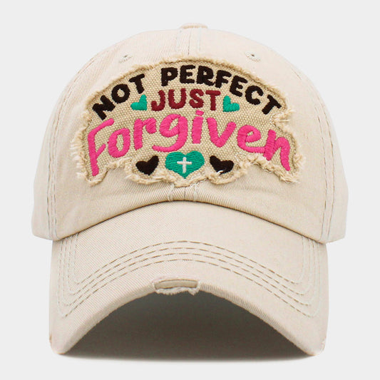 HATEGORY Not Perfect Just Forgiven Message Vintage Baseball Cap