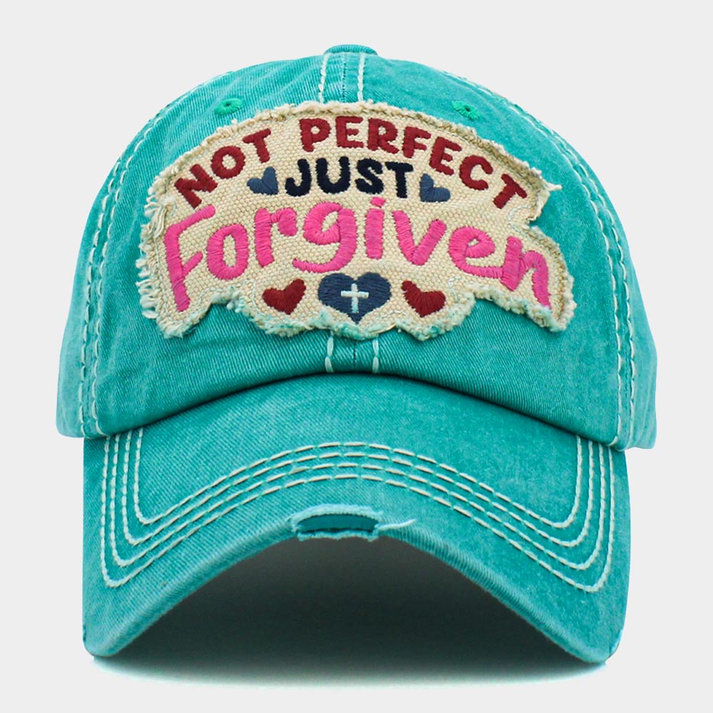 HATEGORY Not Perfect Just Forgiven Message Vintage Baseball Cap
